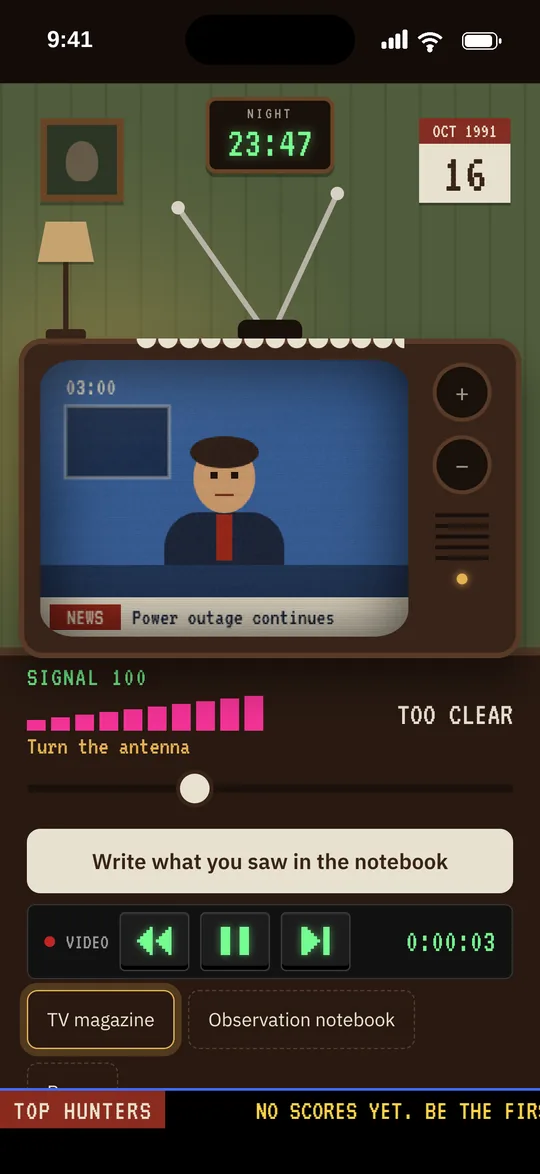 Tuning a broadcast with the antenna slider