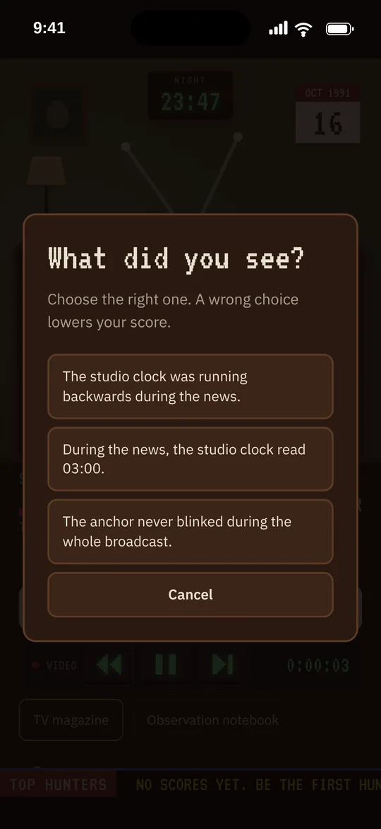 Choosing which detail was wrong
