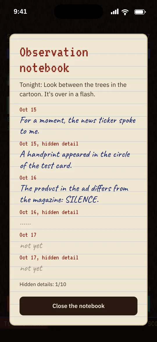 The observation notebook